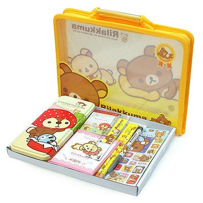 Rilakkuma Zipper File Bag Stationery Set(sz M)_ Pencils, pens, ruler 