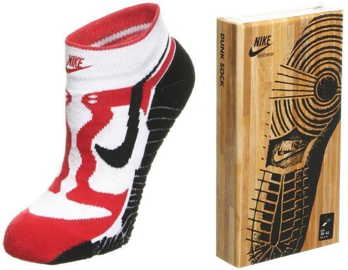 MENS NIKE DUNK SNEAKER ICON SOCKS RED WHITE BLACK IN PRESENTATION BOX 