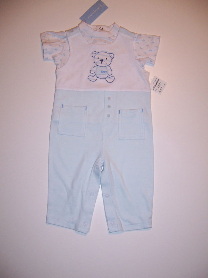 NWT First Impressions boy 2pc layette set blue coverall one piece top 