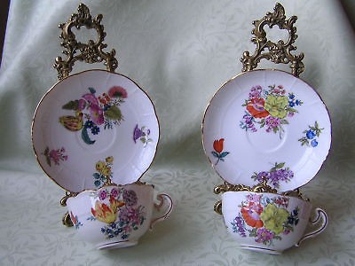   Antique Porcelain Cups&Saucers Manufactur Emil Fischer Budapest 1880