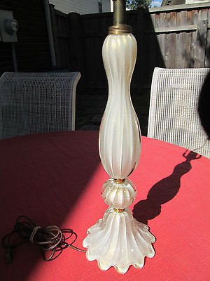 VTG MURANO ITALY BAROVIER TOSO ART GLASS GOLD FLECK LAMP BASE