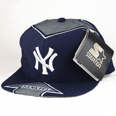 Starter NY Yankees Snapback Hat Cap Flame Game Big Logo Jay Z NEW