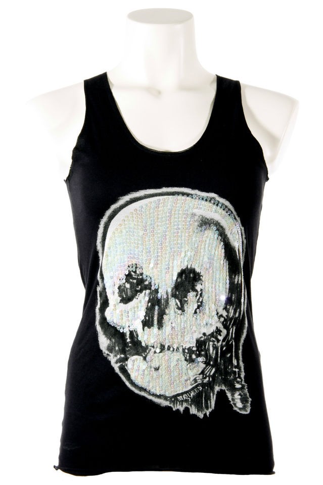 TANK TOP   SHIRT   SKULL   ALEXANDER MCQUEEN   NEW   US 6   IT 42   EU 