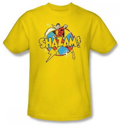 DC Comics Shazam Power Bolt Yellow Adult Shirt DCO141C AT