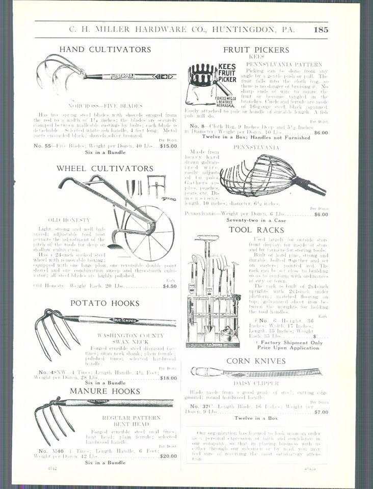 1926 ad Wheel Garden Farm Cultivators Kees Fruit Picker Daisy Clipper 