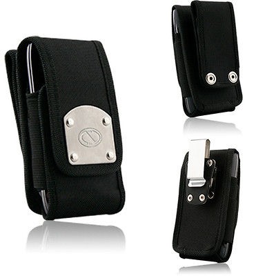 Glad Black Canvas Rugged Steel Clip Duty Belt Case for Motorola 