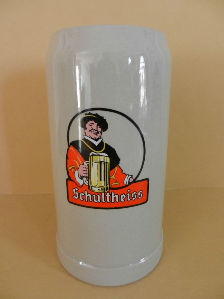   Schultheiss Gerz Glazed Ceramic Beer Stein Mug Marked West Germany