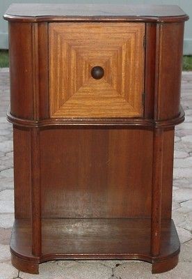 Beautiful Walnut Humidor Smoking Stand Table with Copper Inside Early 