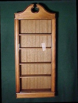 WALL CURIO CABINET SHADOW BOX DISPLAY CASE COLLECTIBLES SHELF WALNUT 