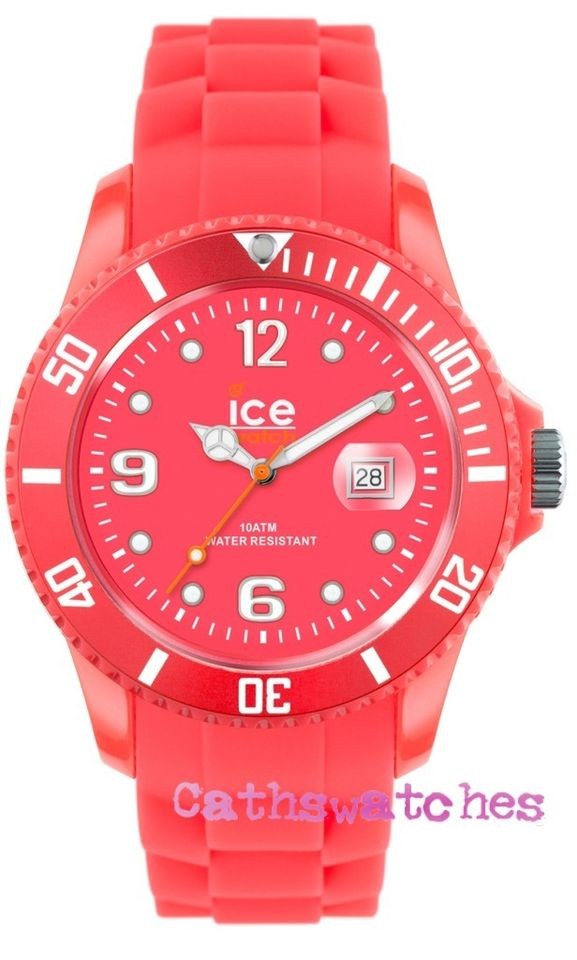 Ice Watch New Ice Flashy   Neon Red Four Sizes to Choose From Silicon 