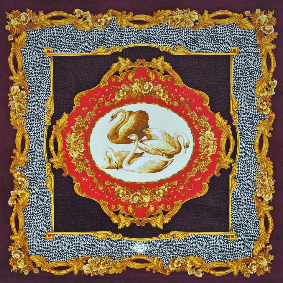 Gianni Versace Loving Swans Fabric Panel Throw