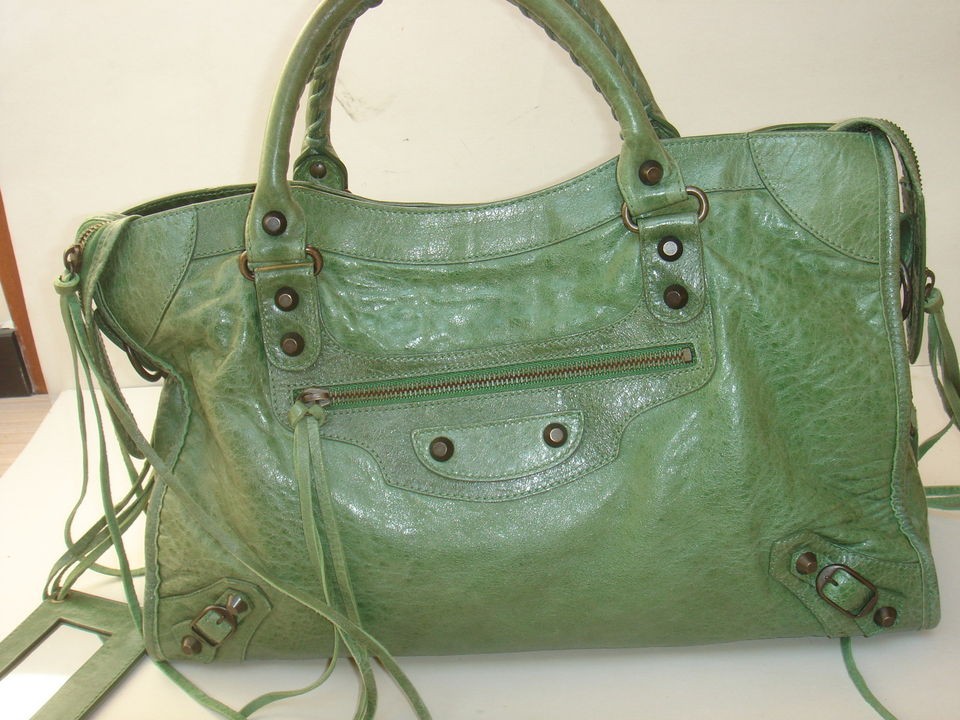 AUTH. BALENCIAGA CITY THYME GREEN 2008 + velo + others