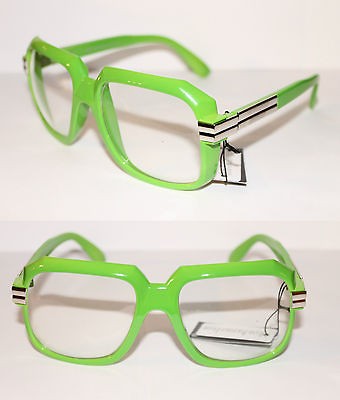 Cazal Design Clear Lens Glasses Run DMC Old School Green Silver 