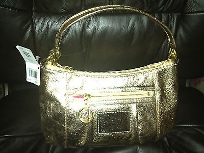 COACH POPPY LIGHT BRONZE LEATHER GROOVY CROSSBODY # 20383E NWT 