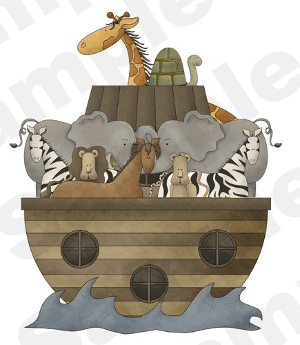 NOAHS ARK ZEBRAS GIRAFFES TURTLES ELEPHANT HORSE NURSERY CHILDRENS 