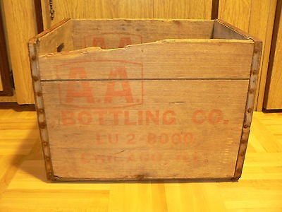 ANTIQUE AA BOTTLING CO. LU 2 8000 CHICAGO, ILL WOODEN SHIPPING CRATE 