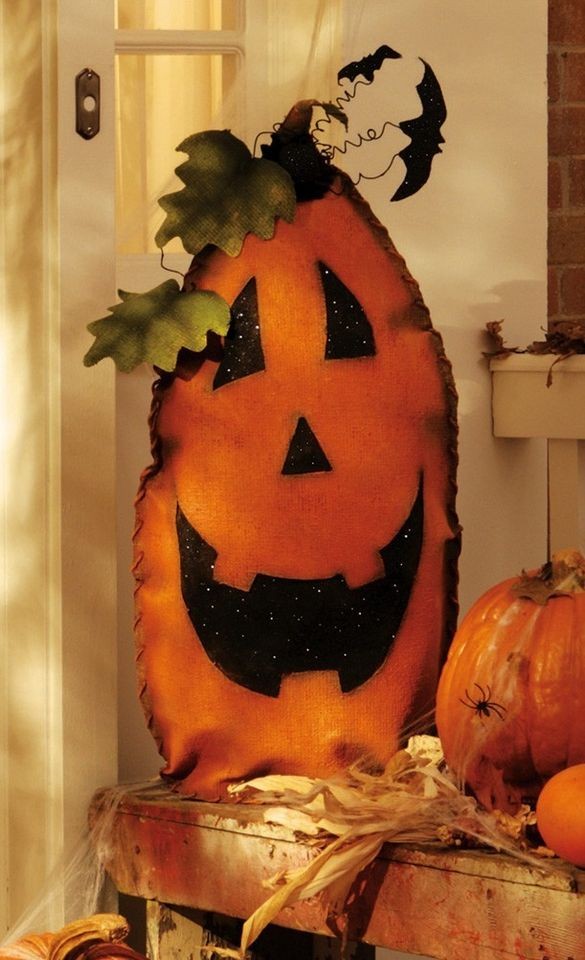 Large Canvas Jack o Lantern Halloween Decoration ~NEW~