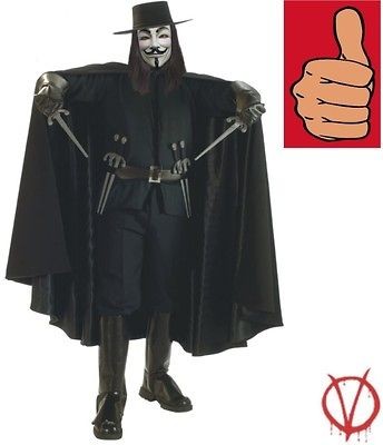     Set   Hat, Mask, Wig, Cape, Gloves, Belt & Daggers   Guy Fawkes