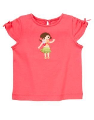 NWT Gymboree Aloha sunshine coral hula girl tee size 5t