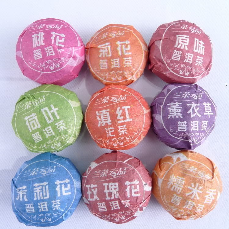 9PCS Different Flavors Puerh Tea One Set Puer Slimming Ripe Raw Tea 