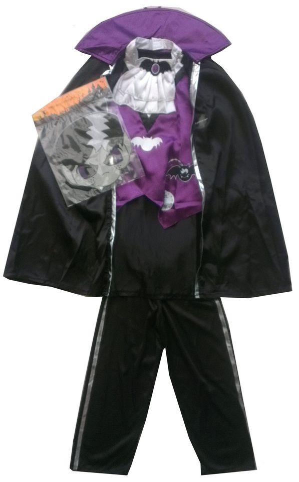 Halloween Fancy Dress Costume Party Vampire Bat set Trousers Cape Mask 