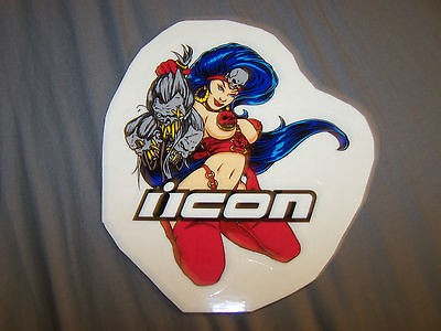 ICON MOTO SKULLY QUEEN motorcycle Sticker Helmet jacket gloves Suzuki 