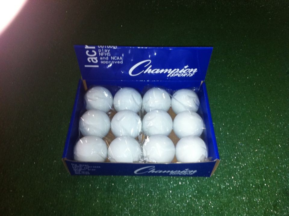 One Dozen (12) NCAA / NFHS White Lacrosse Game Balls