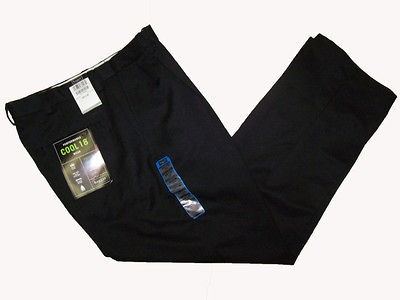 Haggar Performance Cool 18 Wear Expandable Waistband Dress Pants Black 