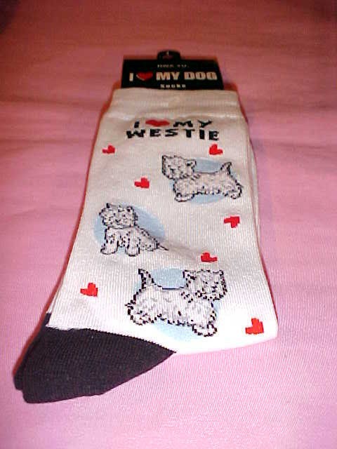 LOVE MY WESTIE dog ladies socks NEW 