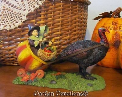 Vintage Repro THANKSGIVING CENTERPIECE ~ TURKEY & PUMPKIN CARRIAGE 