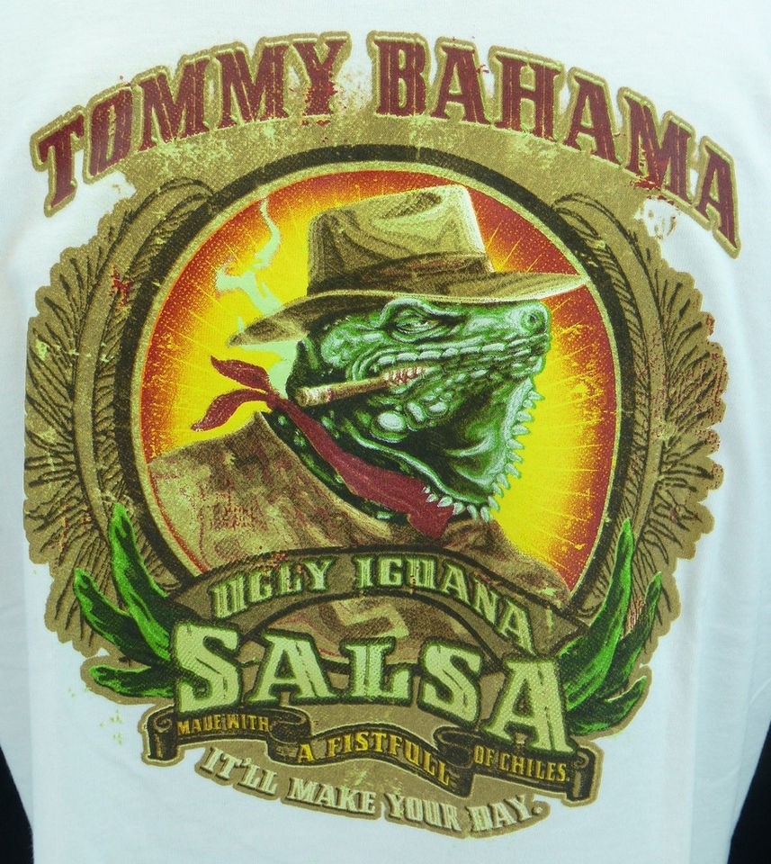 New Mens Tommy Bahama White Ugly Iguana Salsa Fistfull of Chiles Tee T 