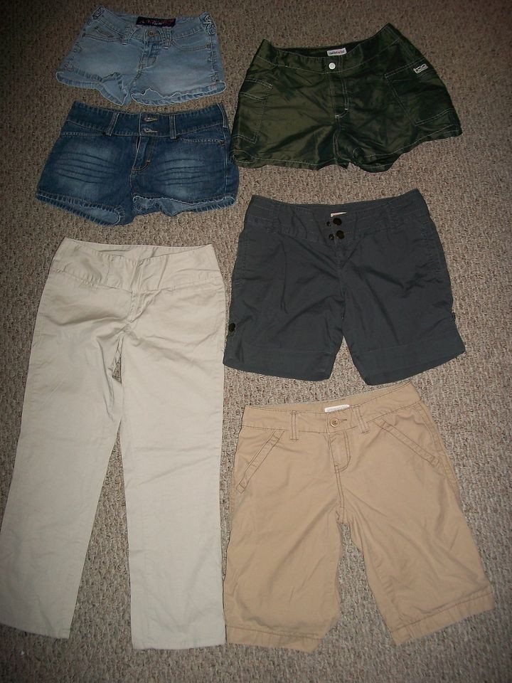 pc. Aeropostale/Mossimo/Xhilaration Jean Khaki Shorts/Pants Lot Sz 