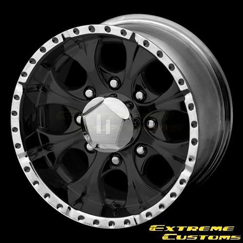 16 x10 Helo HE791 Maxx Gloss Black And Machined 8 Lugs Wheels Rims 