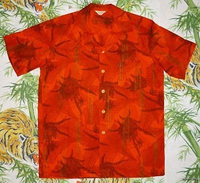 KAMEHAMEHA Vintage 60s HAWAIIAN Aloha SHIRT SPACE ATOMIC AGE Floral 