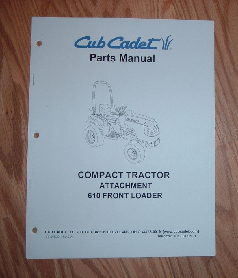 CUB CADET 6000 & 7000 SERIES 610 FRONT LOADER PARTS MANUAL