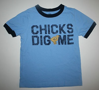 Carters Toddler Boys T Shirt. Chicks Dig Me Blues Size 7