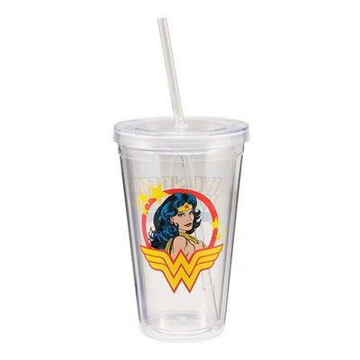 75551Wonder Women™ 18 oz. Acrylic Travel Cup With Straw, Cartoons Tv 