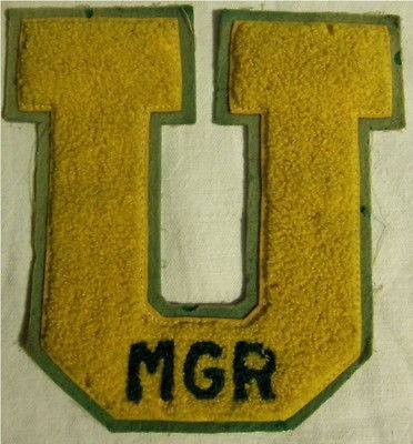 Vintage University Sports Manager Letter Patch for Varsity Jacket