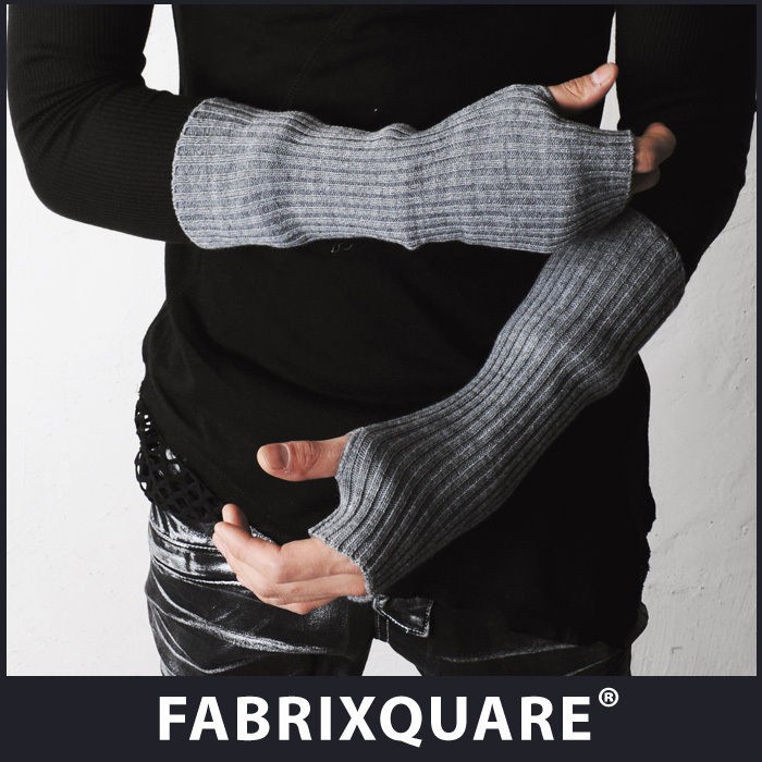 FX Homme Chunky Ribbed Knit Woolen Arm Warmer at Fabrixquare Blk Chrcl 