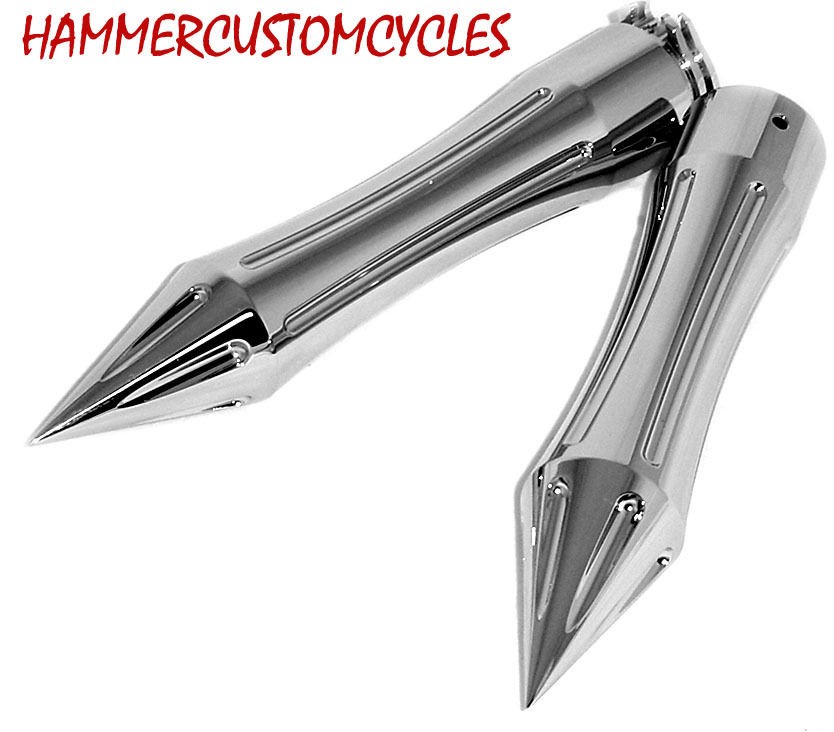   HAYABUSA GSXR IMPALER SPIKE REVOLVER CHROME IMPALER BILLET HAND GRIPS