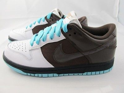 NEW WOMENS NIKE DUNK LOW 317813 121 WHITE/BRQ BROWN DRK OBSDN PWDR BL