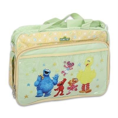 NEW LARGE SESAME STREET DIAPER BAG WITH PRINT, Big Bird, Elmo, Cookie 