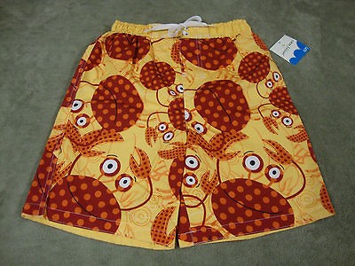 Boys JUMPING BEANS Yellow Red Orange Bathing Suit Swim Trunks Shorts 