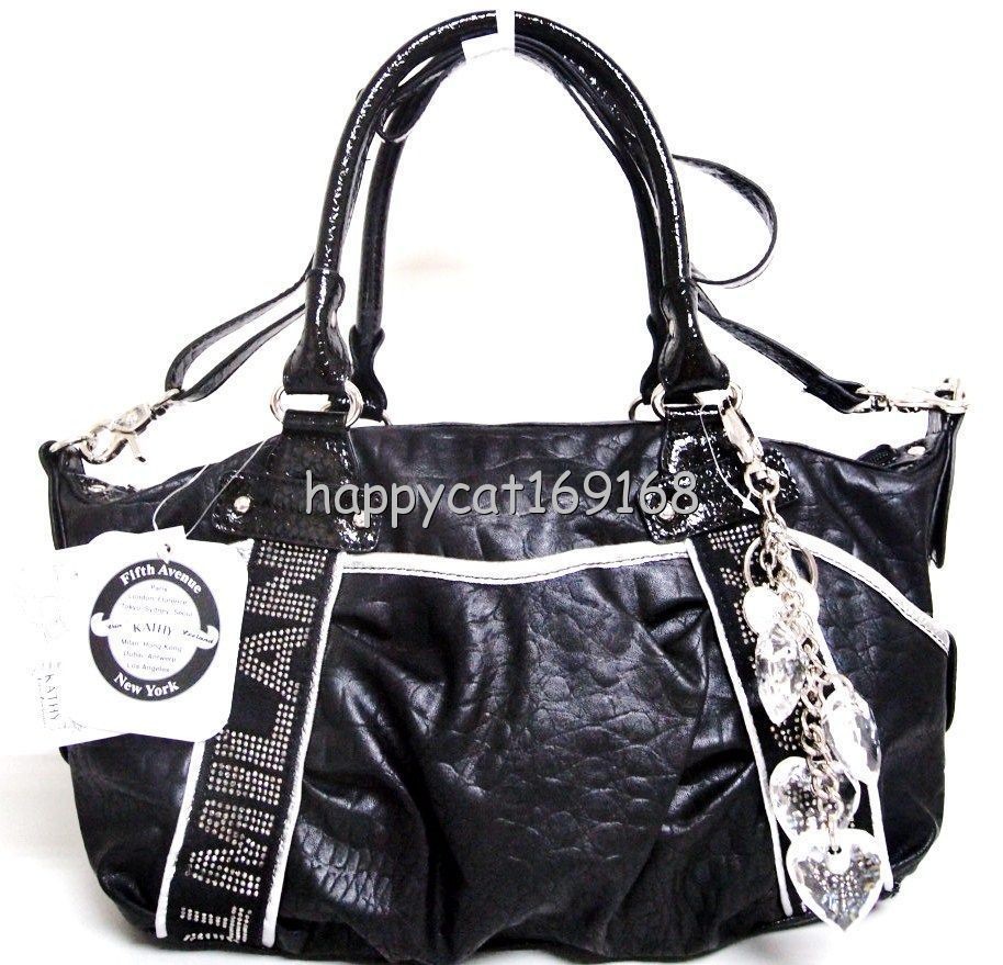 KATHY Van Zeeland City Lights Satchel Handbag Black one size