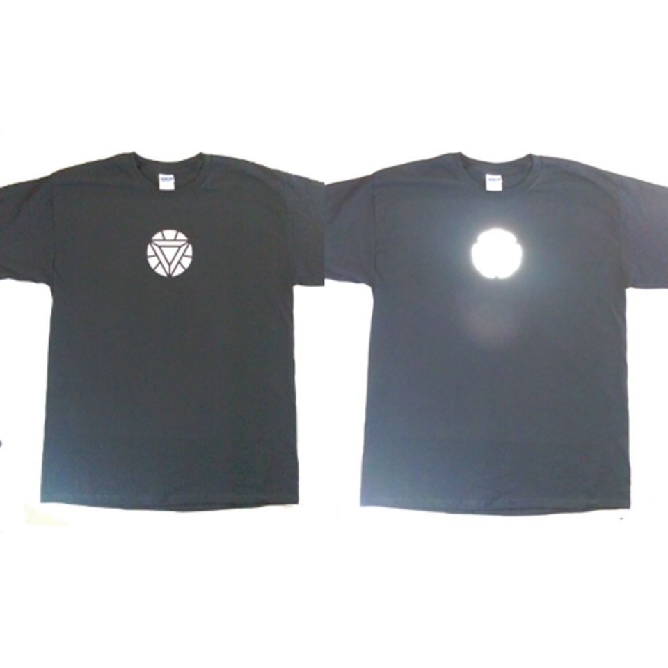 Iron Man 2 Mark VI Arc Reactor Type T Shirt   Reflective Glowing Arc 