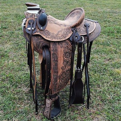 HILASON WESTERN WADE RANCH COWBOY ROPING BUCKAROO SADDLE 17 WD700