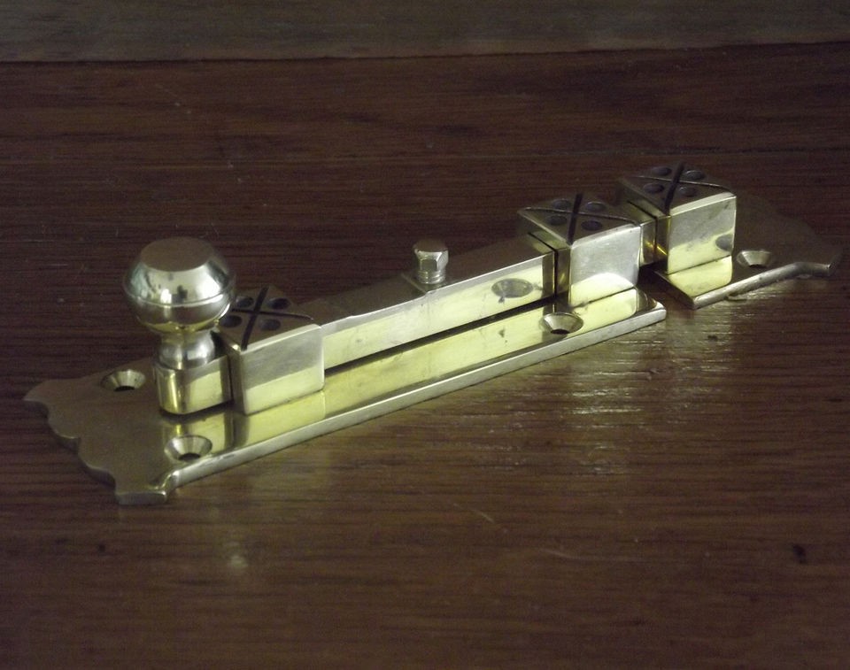 Small Brass Arts and Crafts Door Bolt Reproduction