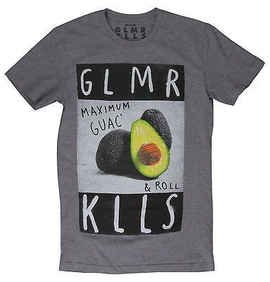 Glamour Kills Heather Grey Max Guac and Roll Crew Tee Shirt Men 3477