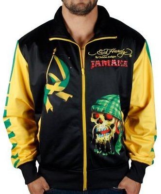 ED HARDY JAMAICA TRACK JACKET  with RHINESTONES $150+ VAL NOW $50 OFF 