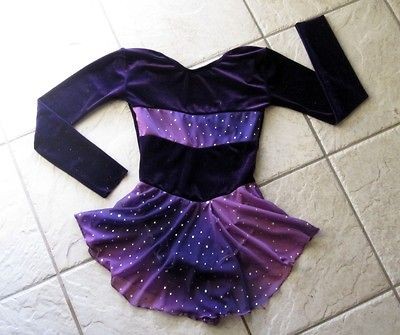   Chiffon SPARKLY VELVET Competition FIGURE/ICE SKATING Dress 12/14